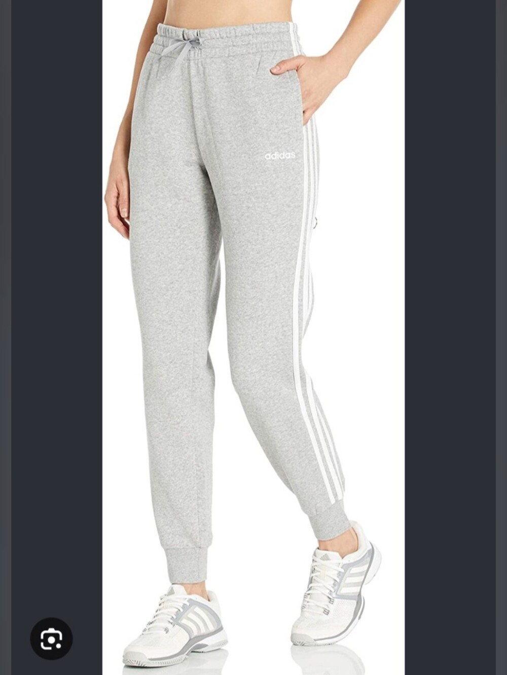 adidas Light Gray Essentials 3-Stripes Joggers Sweatpants